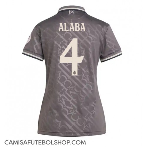 Camisa de time de futebol Real Madrid David Alaba #4 Replicas 3º Equipamento Feminina 2024-25 Manga Curta